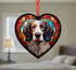 English Setter Stained Glass Effect Heart Suncatcher